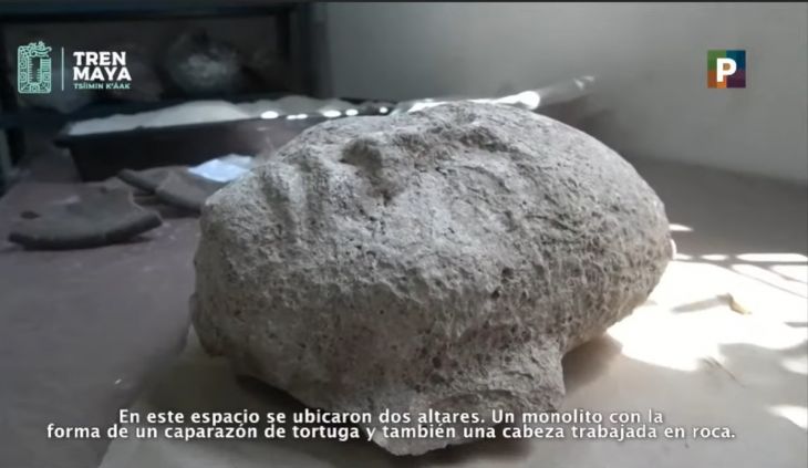 Hallan espacio prehispánico sacro en obras del Tren Maya en Campeche